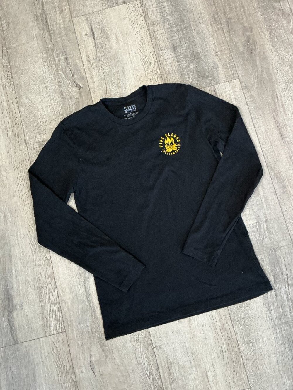 5.11 Tactical Womens Medium Black Fellowship Long Sleeve Shirt Campfire Graphic